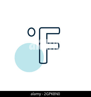 Fahrenheit degrees vector flat icon. Weather sign Stock Vector