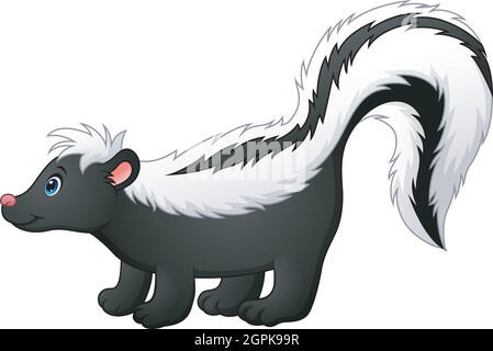 Vector illustration of Cute skunk cartoon Stock Vector