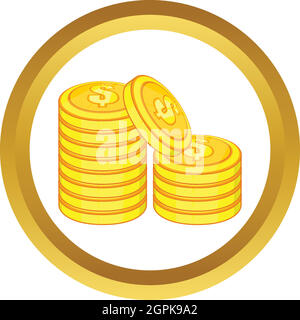 Stack of gold coins vector icon Stock Vector