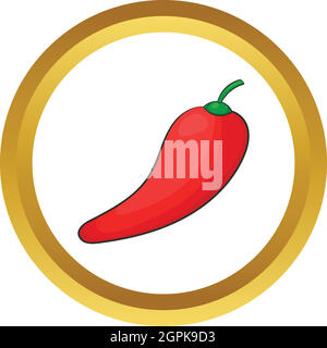 Red chilli pepper vector icon Stock Vector