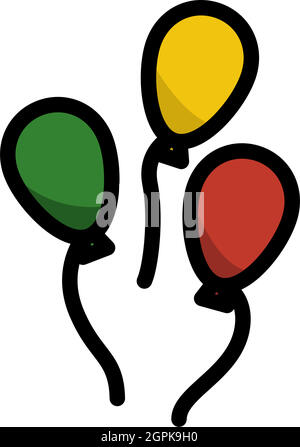 Party Balloons And Stars Icon Stock Vector