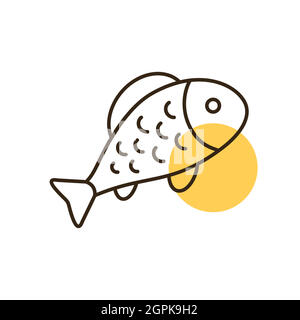 Fish vector flat icon. Farm animal sign Stock Vector