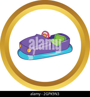 Bumper car in amusement park vector icon Stock Vector