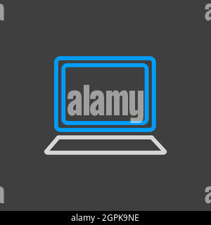 Laptop vector icon isolated on the white Stock Vector