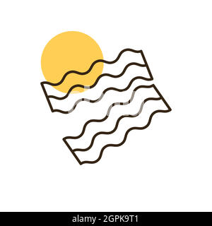 Bacon Strips vector icon. Barbecue and bbq grill Stock Vector