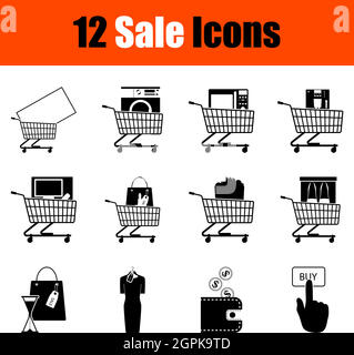 Sale Icon Set Stock Vector