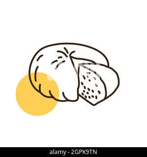 Goat Cheese vector flat icon. Farm animal sign Stock Vector
