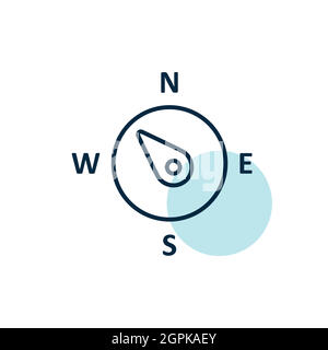 Compass wind rose vector icon. Direction northwest Stock Vector