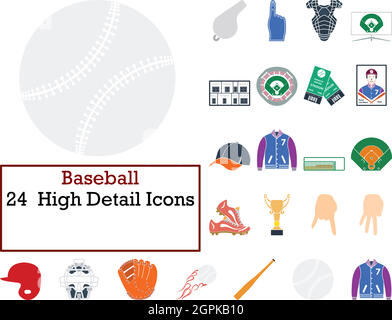 Baseball Icon Set Stock Vector