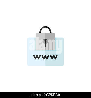 Secure web navigation. Security padlock. Internet concept. Flat color icon. Commerce vector illustration Stock Vector