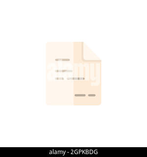 Text document. Paper with content. Invoice. Flat color icon. Commerce vector illustration Stock Vector