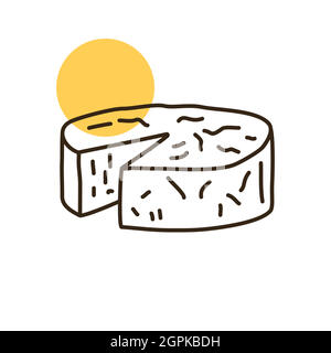 Soft cheese with mold vector flat icon Stock Vector