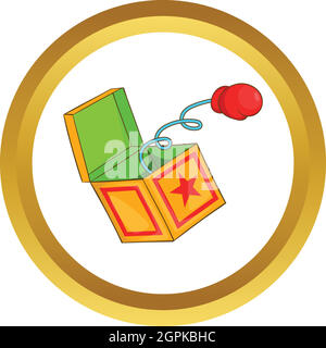 Red boxing glove on spring vector icon Stock Vector