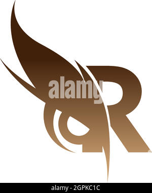 Letter R logo icon combined with owl eyes icon design vector Stock Vector