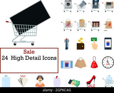 Sale Icon Set Stock Vector