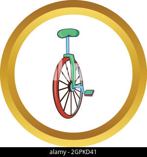 Unicycle or one wheel bicycle vector icon Stock Vector