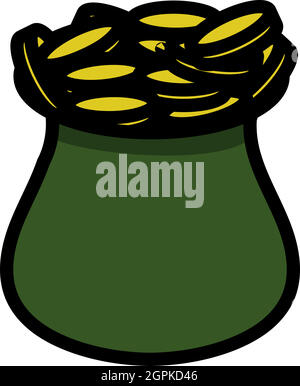 Open Money Bag Icon Stock Vector
