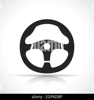 Vector racing steering wheel icon Stock Vector