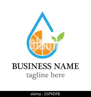 Orange drop logo vector icon design Stock Photo
