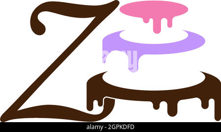 Letter Z icon with wedding cake  design template vector Stock Vector
