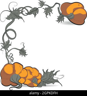Hand drawn vector illustration orange pumpkins Stock Vector