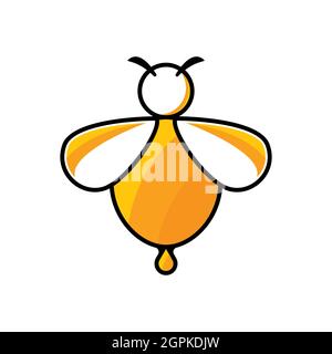 Bee logo template vector icon design Stock Photo