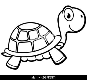 Cartoon turtle. Outlined. Vector illustration. Puzzle for Preschool  Children Stock Vector Image & Art - Alamy