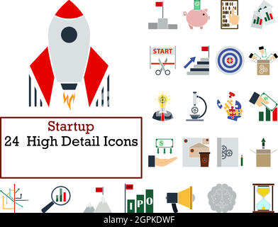 Startup Icon Set Stock Vector