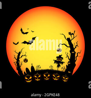 Halloween scary night eve Stock Vector