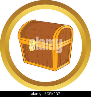 Wooden dower chest vector icon Stock Vector