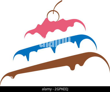 Wedding cake logo, Cake icon design vector illustration Stock Vector