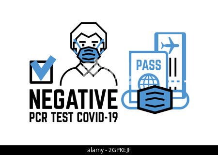 Tourist with negative result PCR Covid-19 test Stock Vector