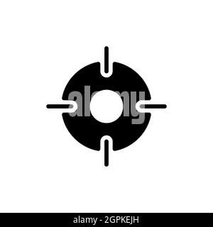 Crosshairs target destination vector glyph icon. Navigation sign Stock Vector