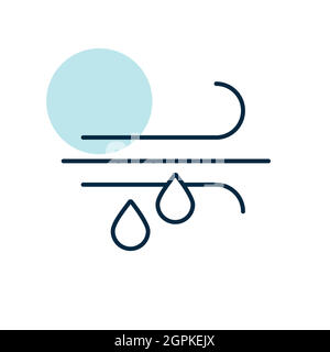 Wind rain vector flat icon. Weather sign Stock Vector