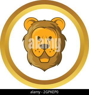 Head of lion vector icon, cartoon style Stock Vector