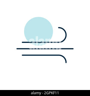 Blowing wind or windy vector icon. Weather sign Stock Vector