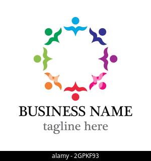 community logo template vector icon set design Stock Photo - Alamy