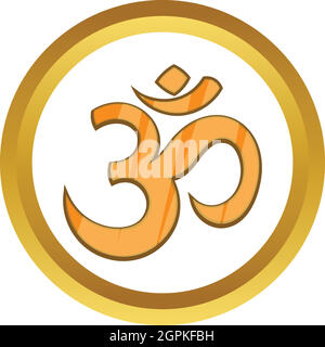 Hindu Om symbol vector icon Stock Vector