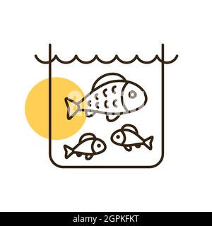 Fish in a pond or aquarium vector icon Stock Vector