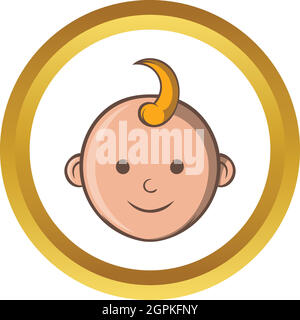 Baby face vector icon, cartoon style Stock Vector