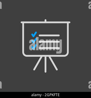 Statistics in training board icon. Planning sign Stock Vector