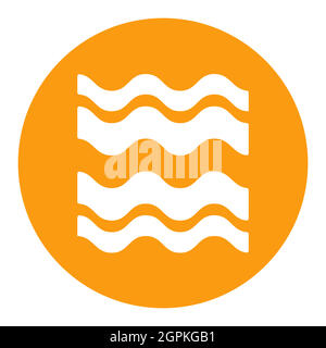 Bacon Strips vector white glyph icon. Barbecue and bbq grill Stock Vector
