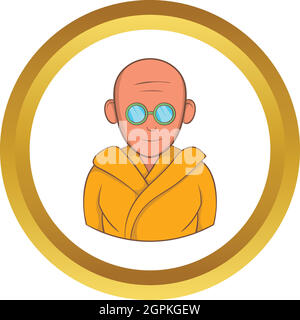 Indian monk in sunglasses vector icon Stock Vector