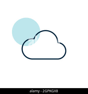 Cloud vector isolated flat icon. Weather sign Stock Vector