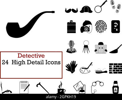 Detective Icon Set Stock Vector