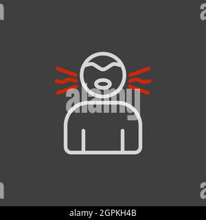 Novel Coronavirus symptoms dry cough vector icon Stock Vector