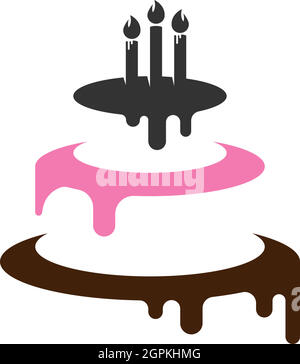 Wedding cake logo, Cake icon design vector illustration Stock Vector
