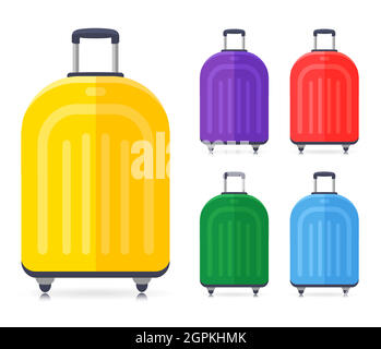 Vector travel suitcase flat design Stock Vector