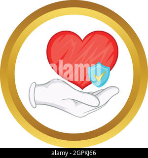 Hand holding red heart vector icon Stock Vector