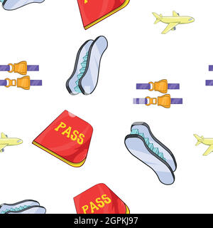 Airport check-in pattern, cartoon style Stock Vector